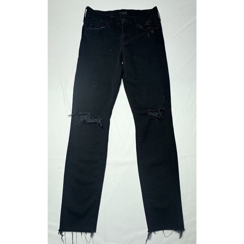 Mother Women's Black Looker Ankle Fray Denim Jeans - Size 24x27*